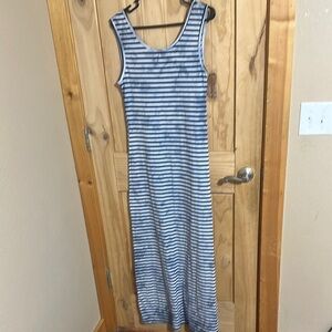 Ya losangeles Blue Striped Sleeveless Maxi Dress